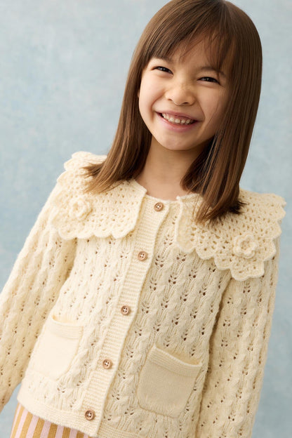 Louise Misha Anouchka Cardigan in Cream, detail view