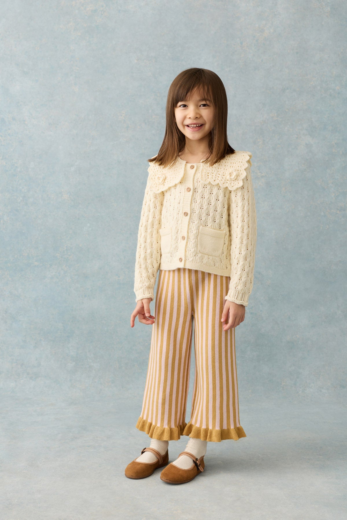 Louise Misha Anouchka Cardigan in Cream, styled view