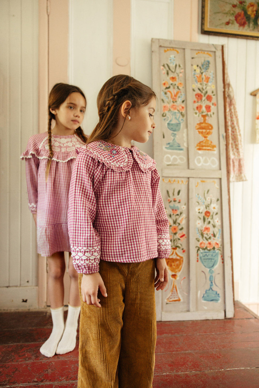 Louise Misha Blouse Clea – Raspberry Checks