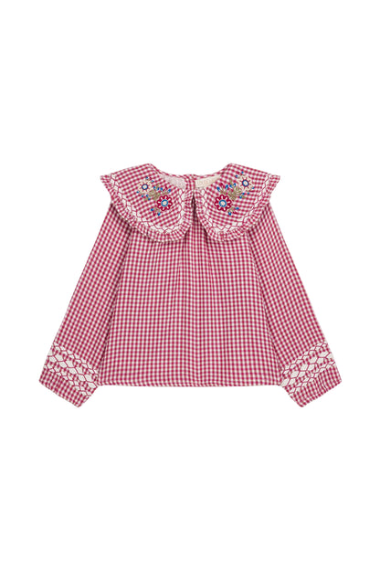 Louise Misha Blouse Clea – Raspberry Checks
