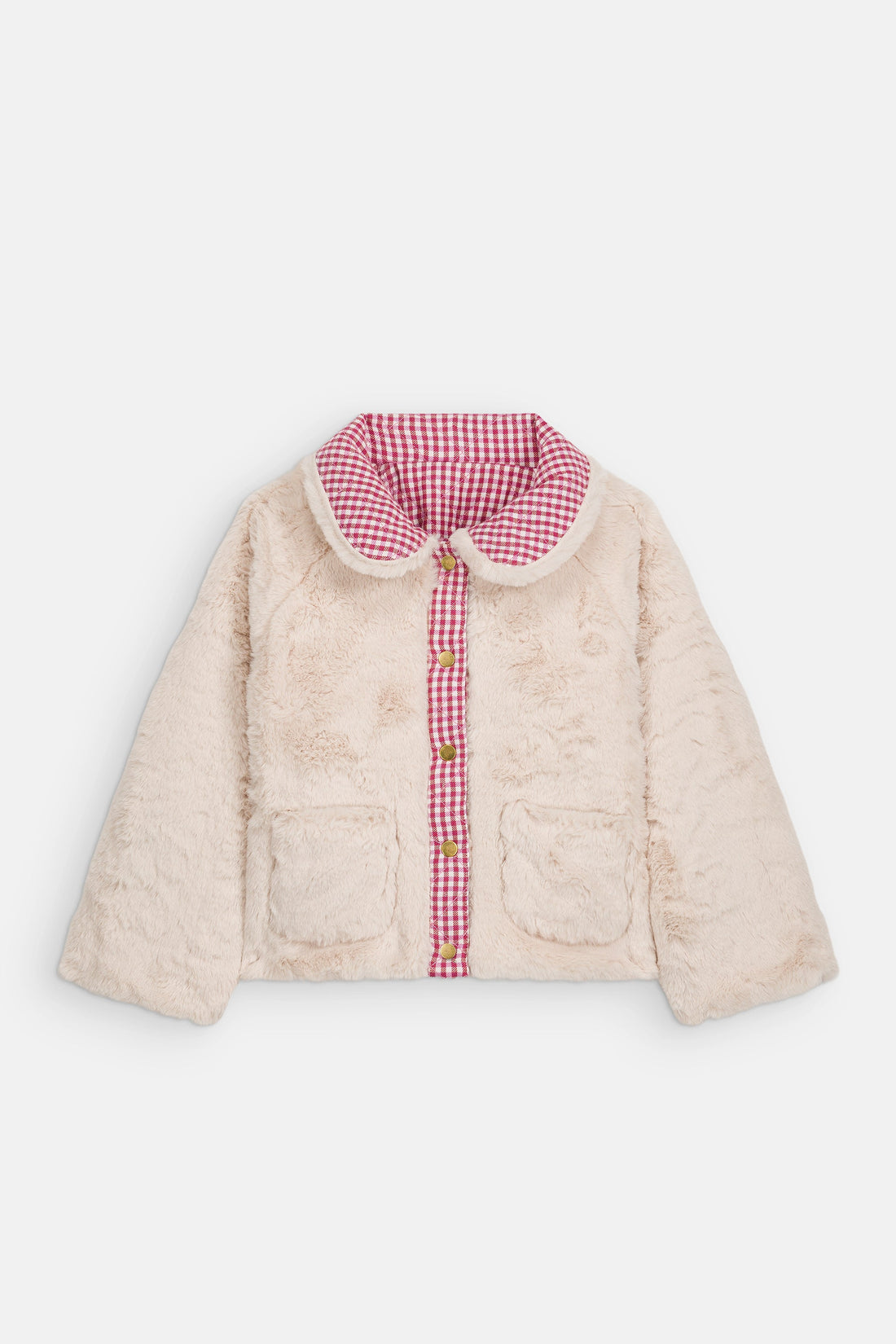 Louise Misha Jasmina Reversible Coat - Raspberry Checks