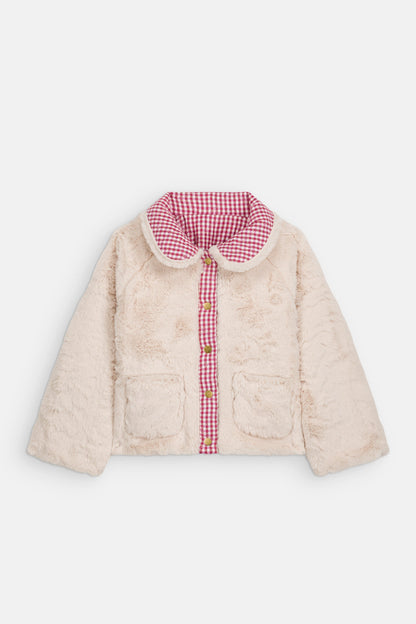 Louise Misha - Reversible Coat Jasmina Raspberry Checks