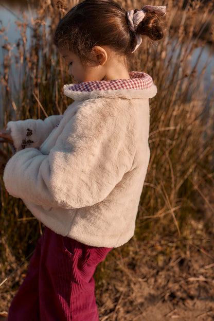 Louise Misha - Reversible Coat Jasmina Raspberry Checks