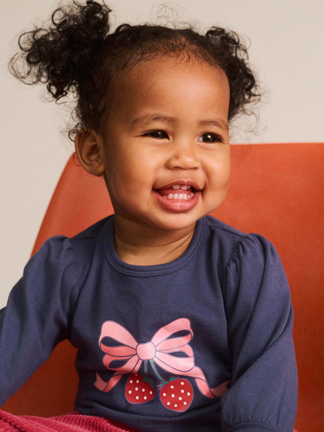Huxbaby Strawberry Bow Puff Slv Top