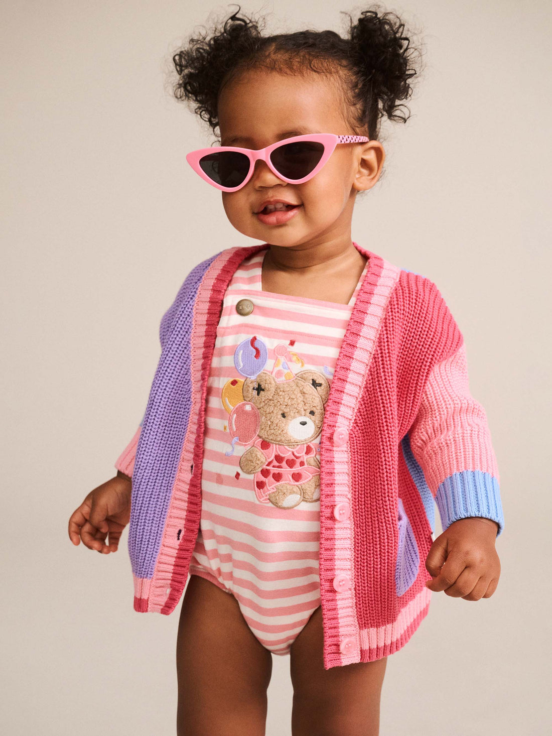Huxbaby Colour Block Peekaboo Huxette Cardi