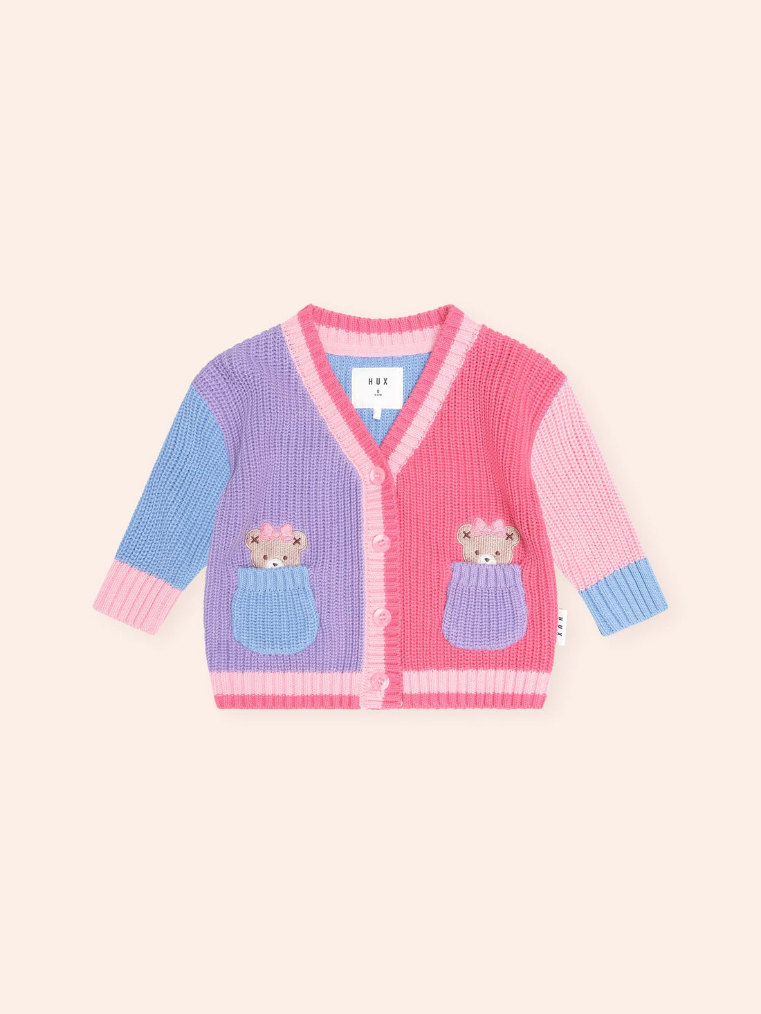 Huxbaby Colour Block Peekaboo Huxette Cardi