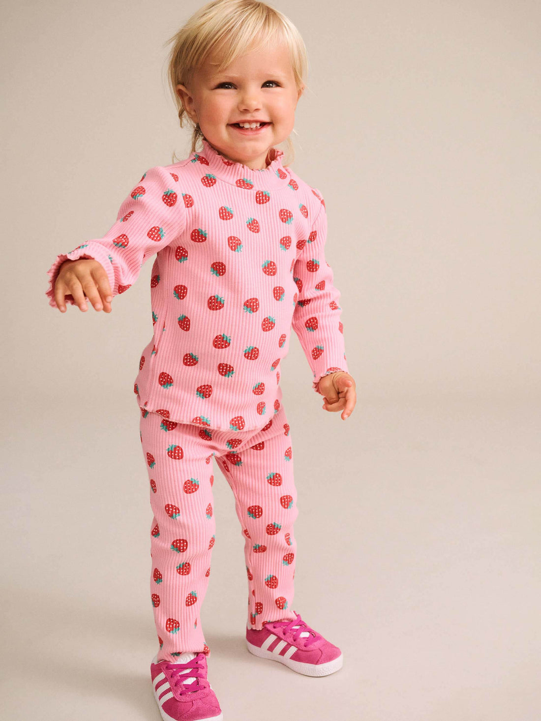 Huxbaby Strawberry Print Rib Legging