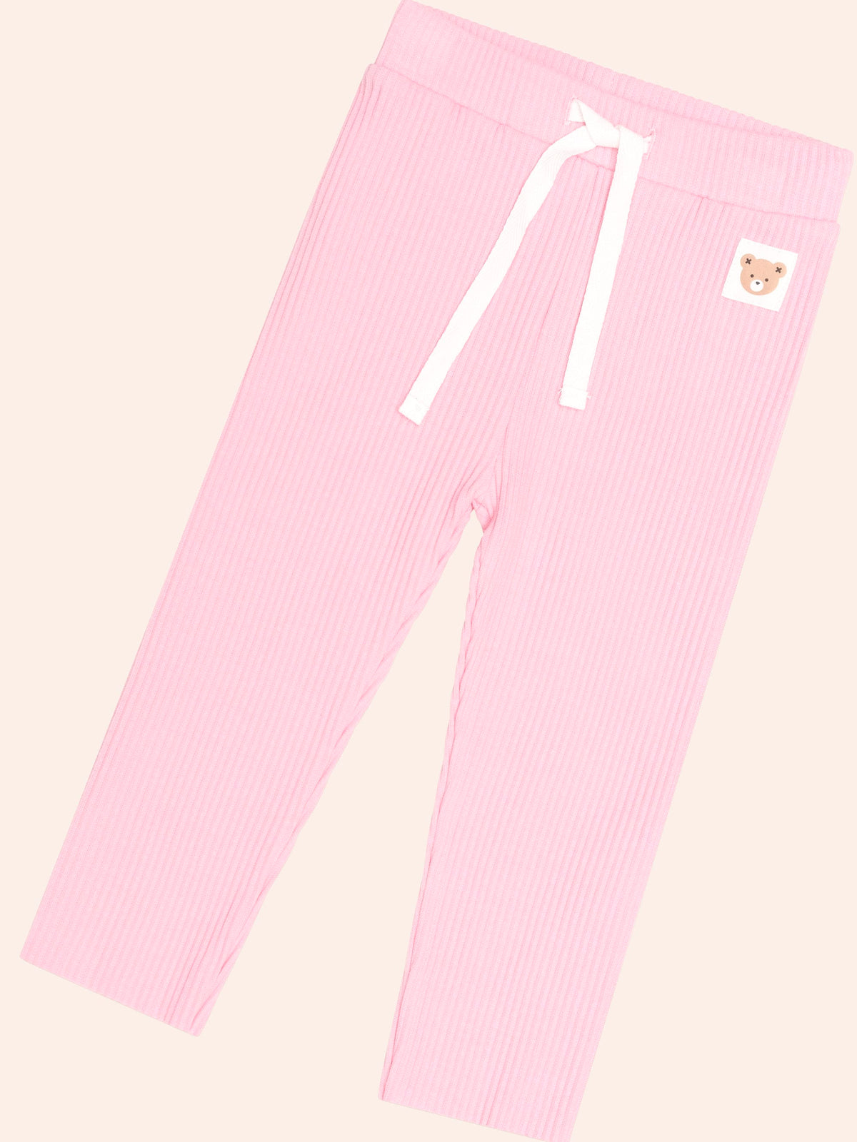 Huxbaby Strawberry Crème Rib Legging detail view