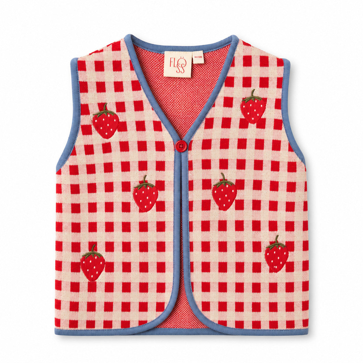 Flöss Hollie Vest - Berry Red Gingham
