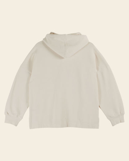 Emile et Ida Ecru Organic Cotton Heart Sweatshirt detail view
