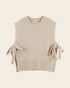 Emile et Ida white sleeveless bow knit top