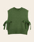 Emile et Ida green sleeveless bow knit top