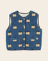Emile et Ida Faux Fur Sheep Vest - Blue detail view