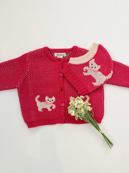 Coming Soon | Hello Simone Baby Jeannette Cardigan - Kitty Cherry
