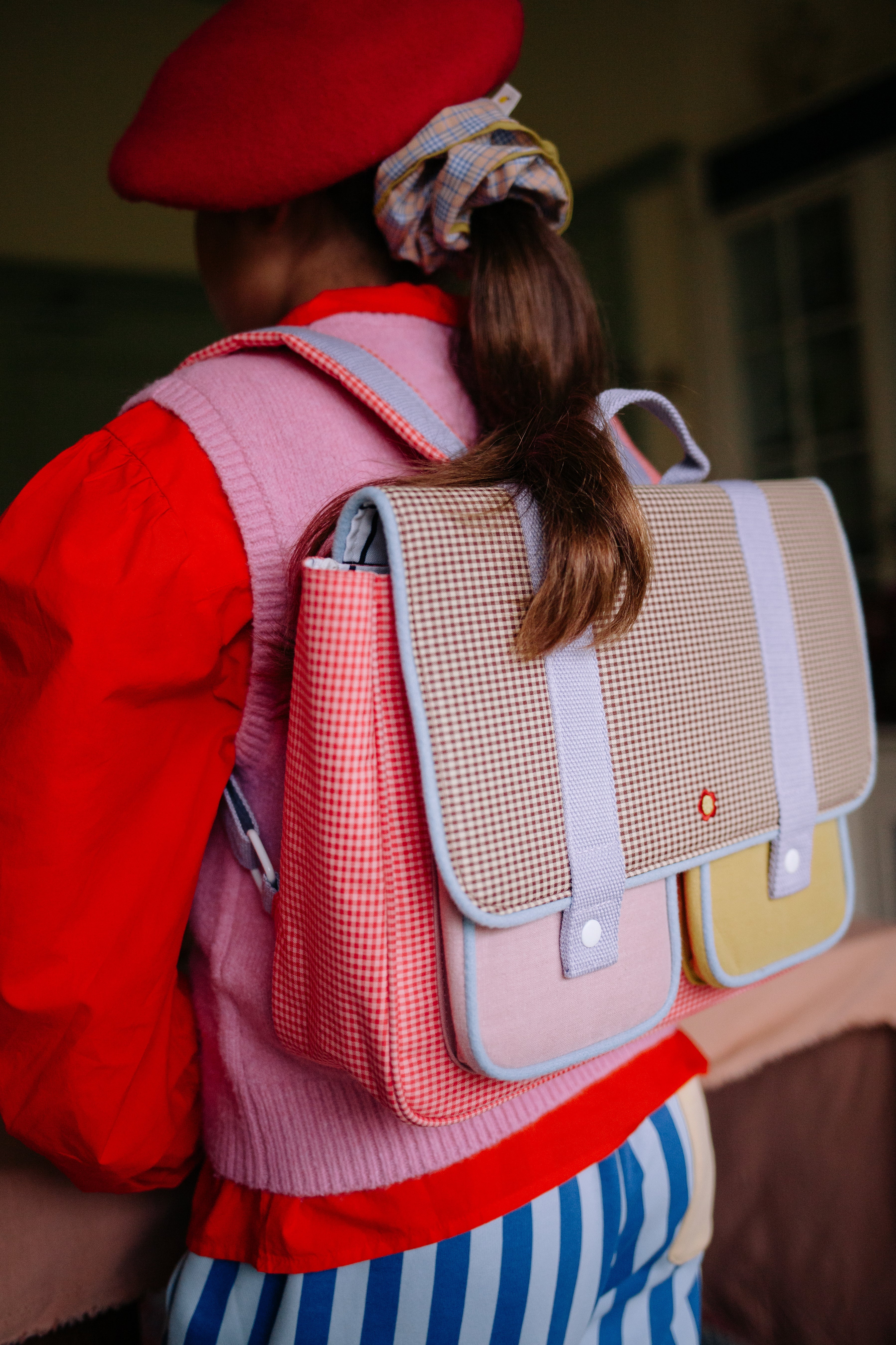 Sticky Lemon School Bag – Lemon Tree Gingham Flower + Rose