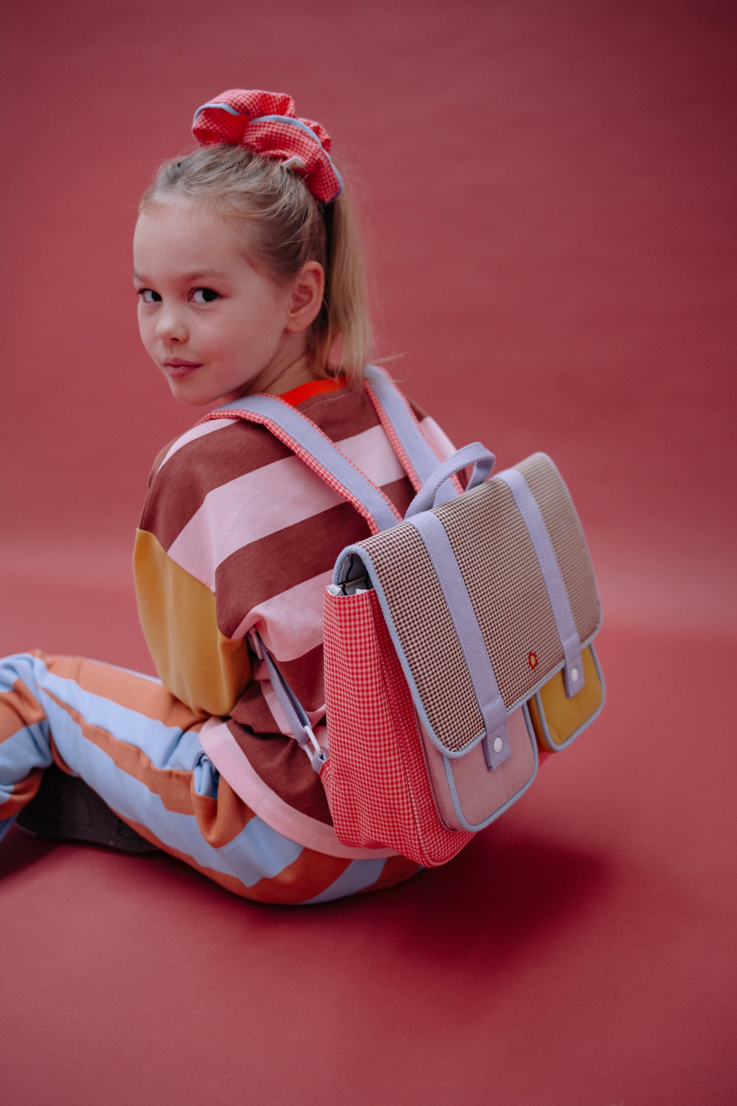 Sticky Lemon School Bag – Lemon Tree Gingham Flower + Rose