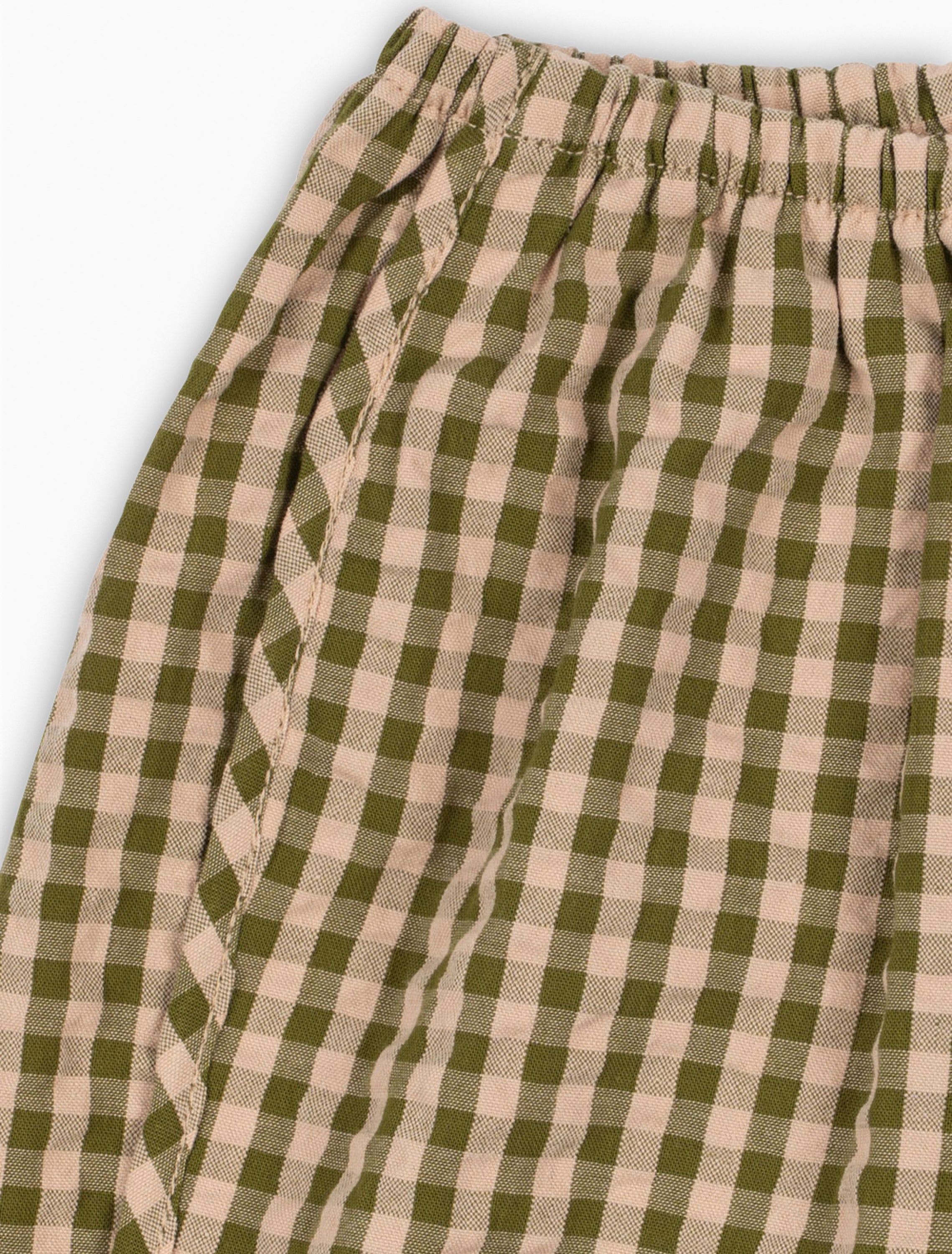 Konges Sløjd Kim Slit Pants - Avocado Check detail view