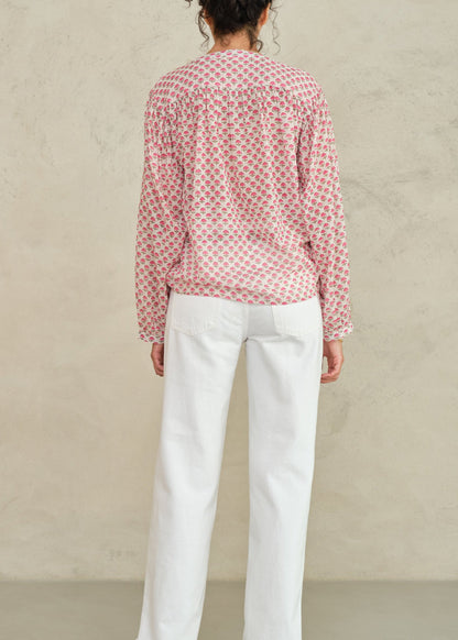 M.A.B.E Letty Long Sleeve Top - Pink