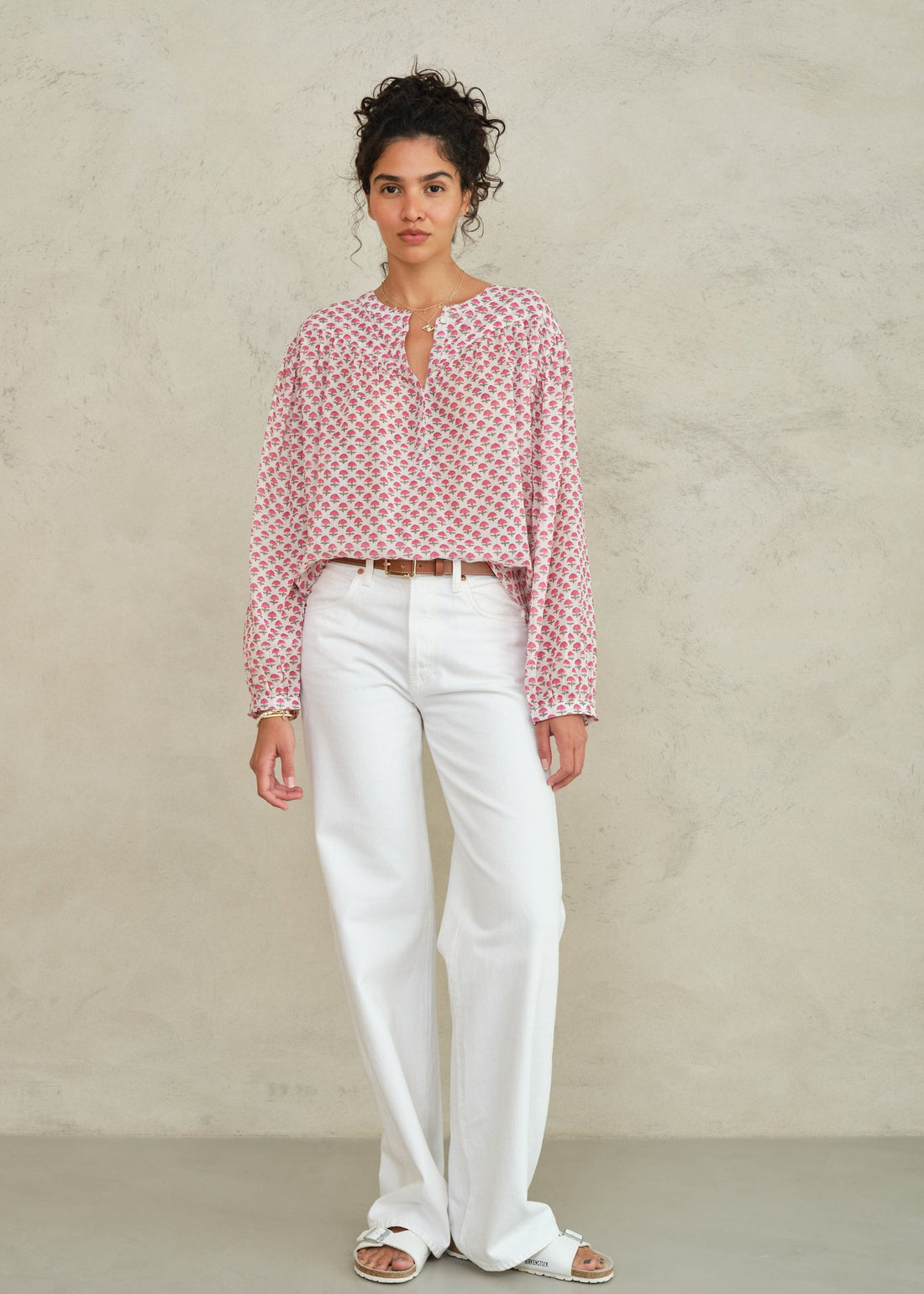 M.A.B.E Letty Long Sleeve Top - Pink