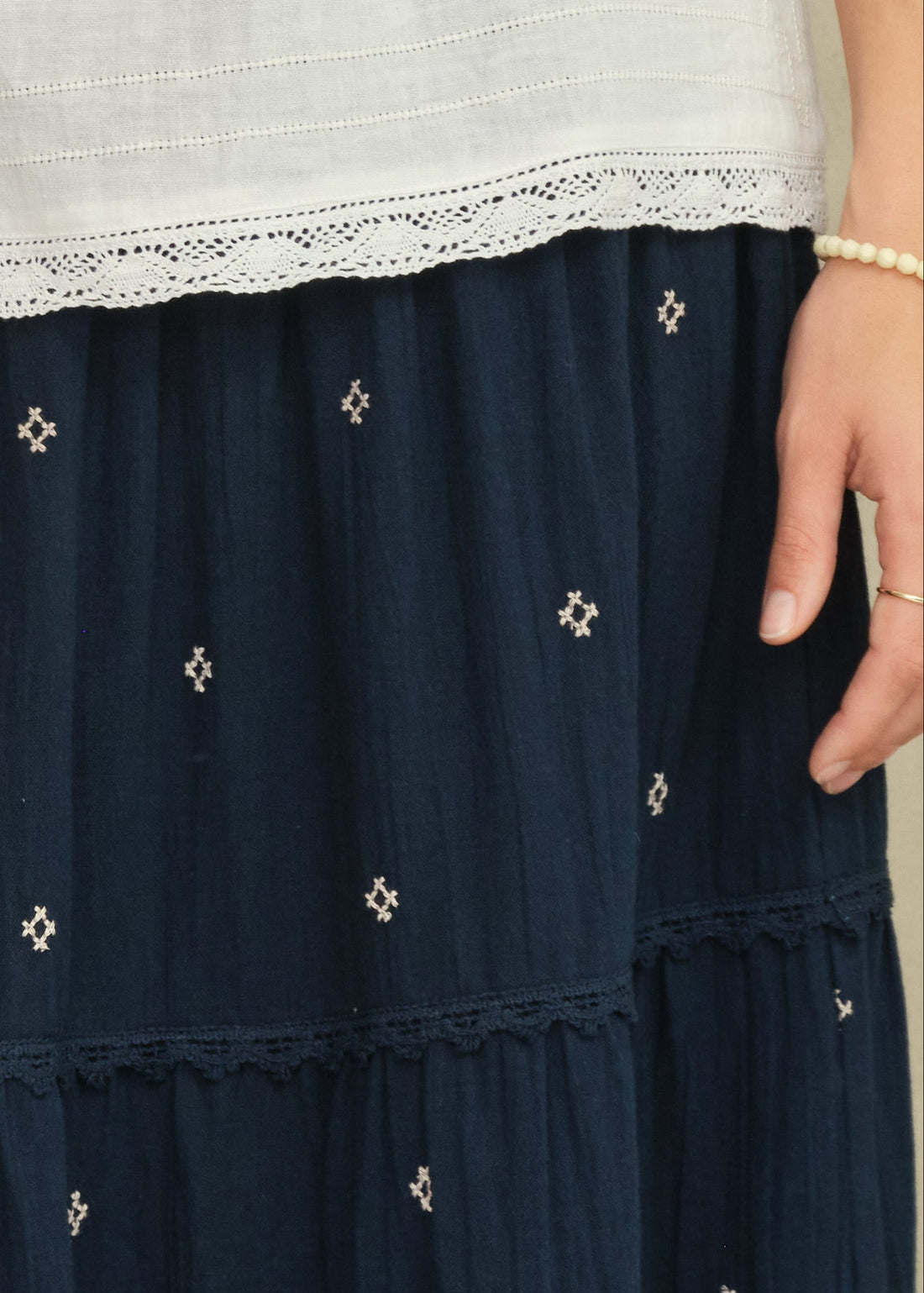 M.A.B.E Lucca Maxi Skirt - Indigo