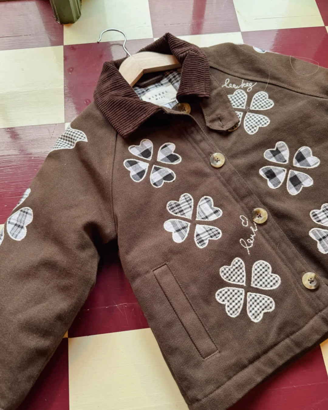Sissel Edelbo Lillibeth MINI Jacket Checked Brown detail view two