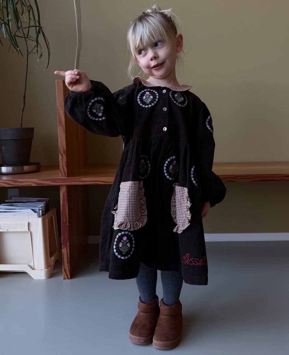 Sissel Edelbo Luna MINI Dress Fudge styled view