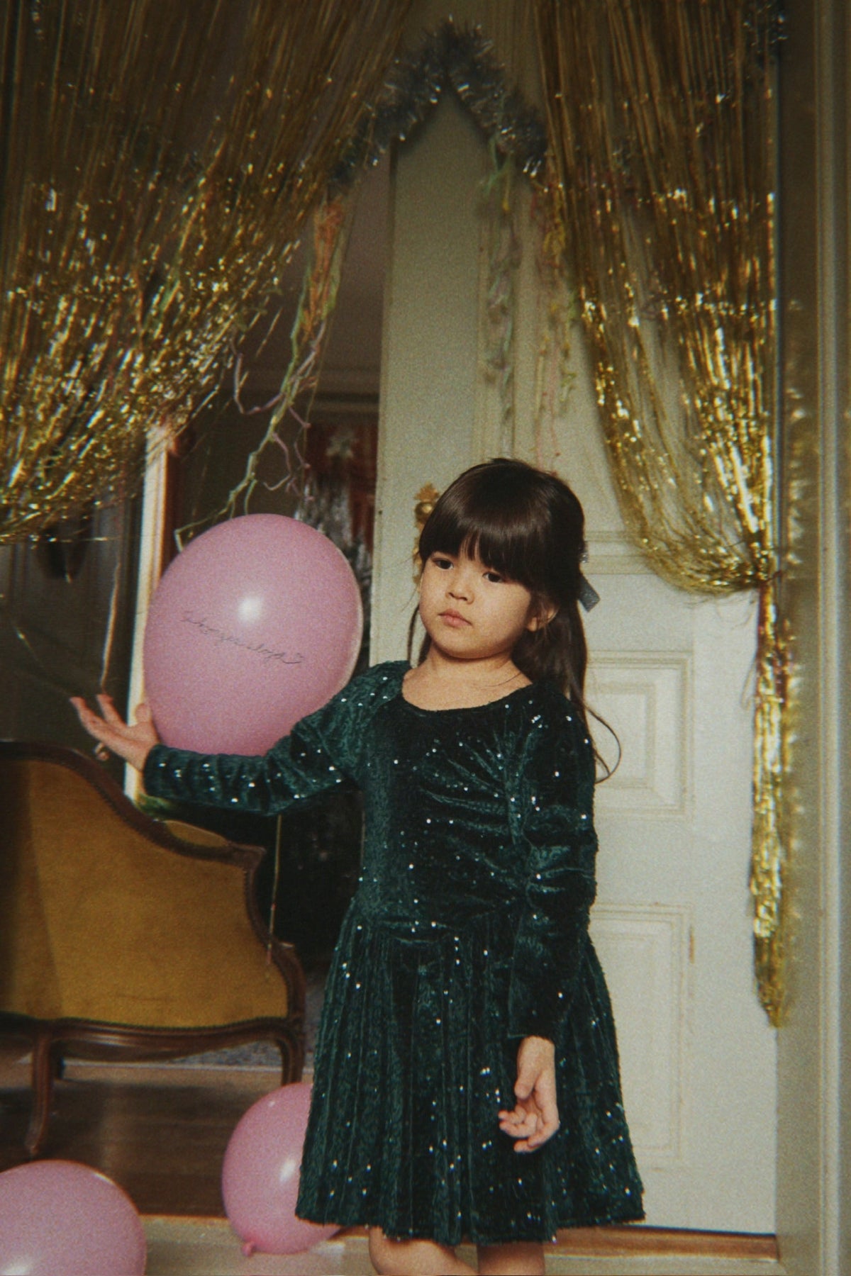 Konges Sløjd Viola Sequin Velvet Dress - Sycamore