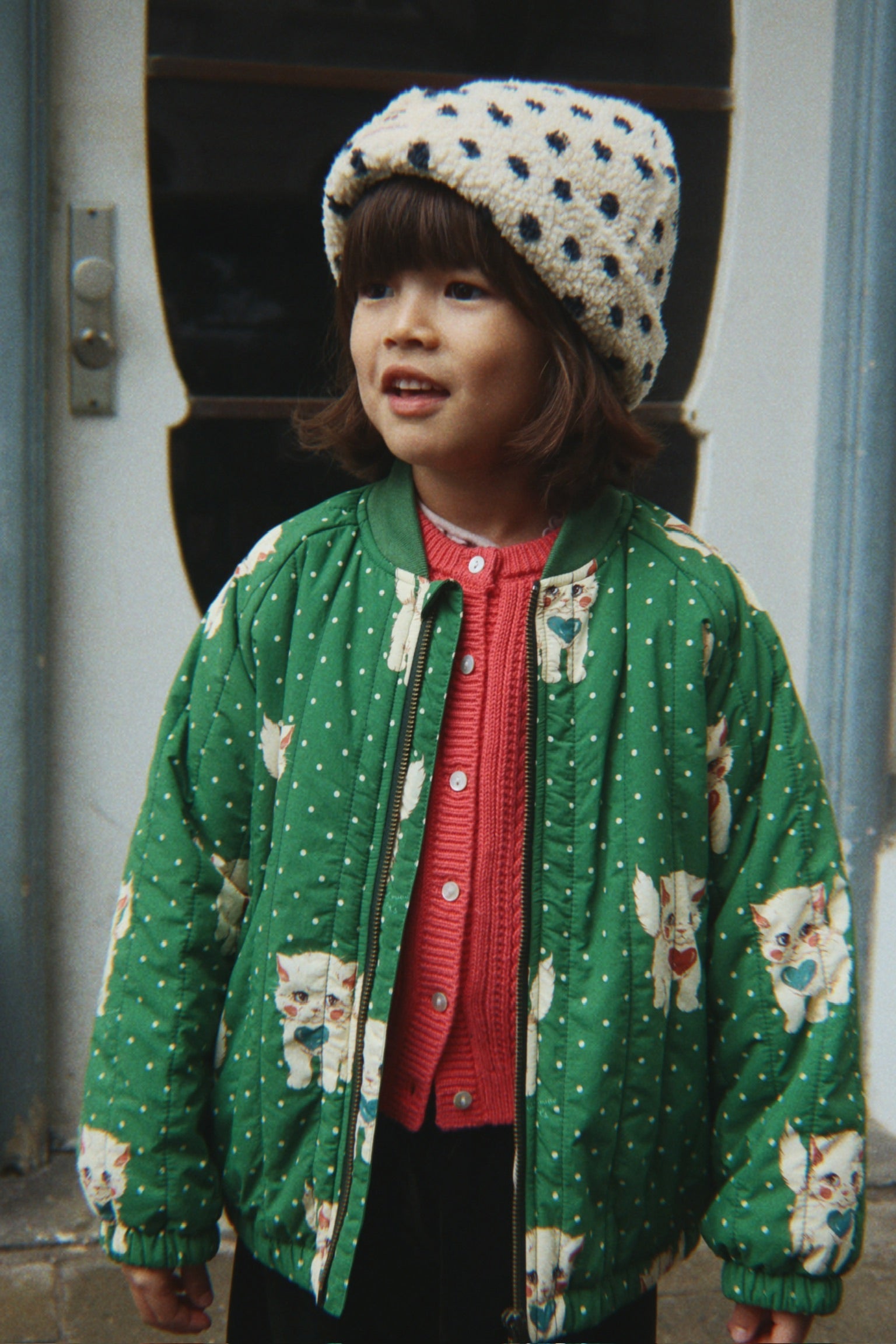 JUNO PRINTED BOMBER JACKET - dot miao verde