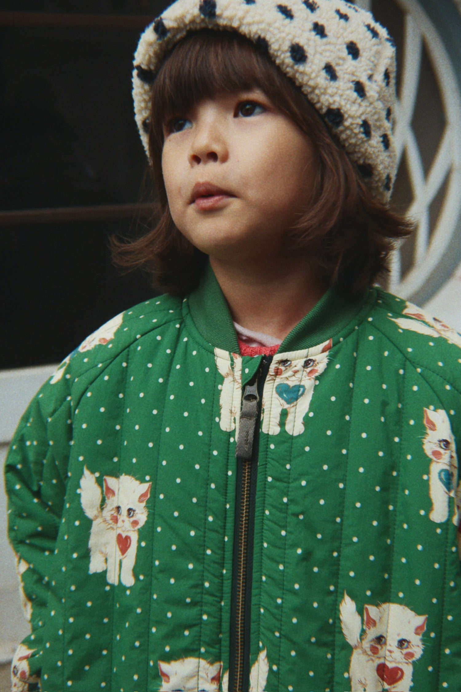 JUNO PRINTED BOMBER JACKET - dot miao verde