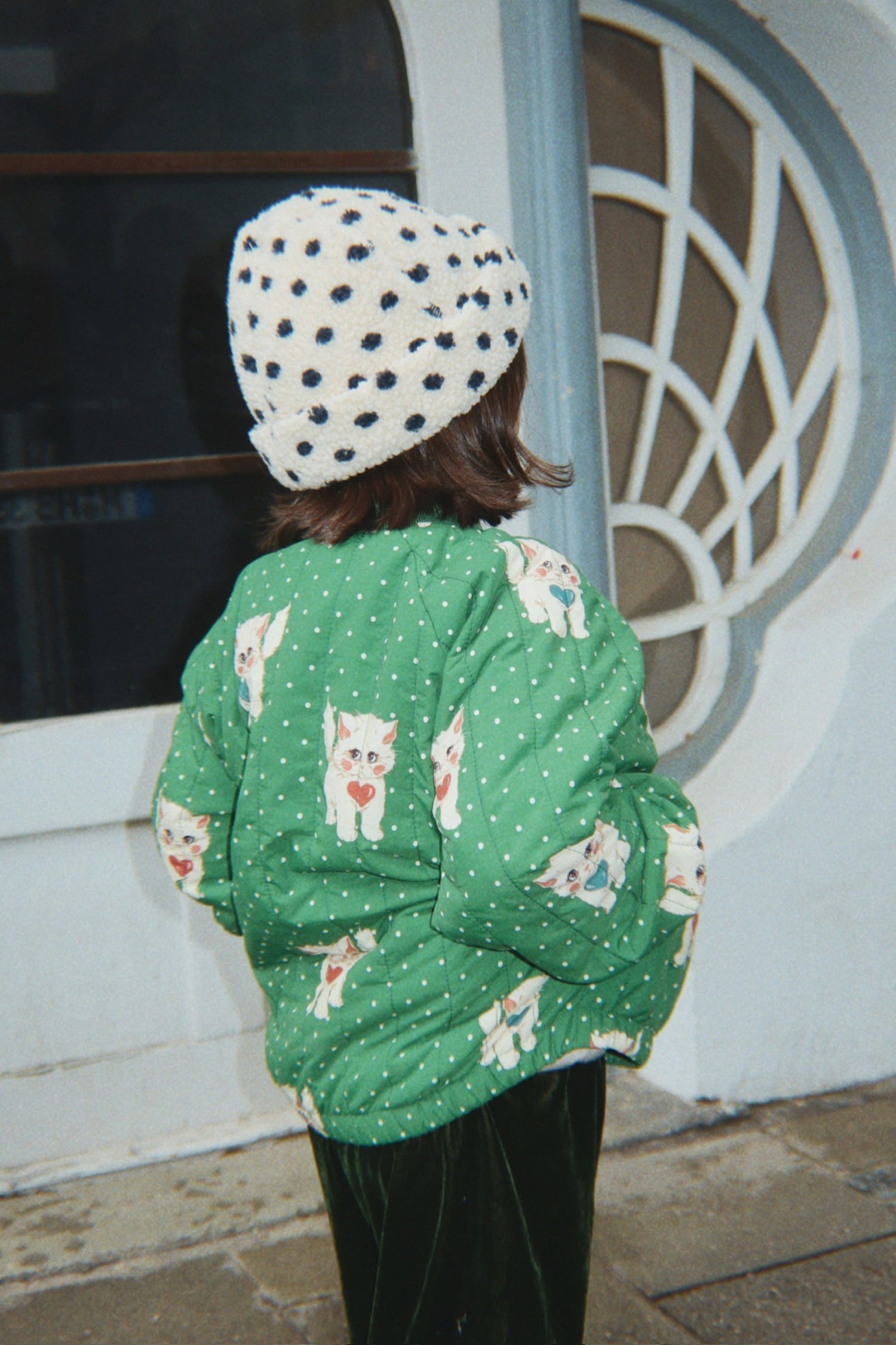 JUNO PRINTED BOMBER JACKET - dot miao verde