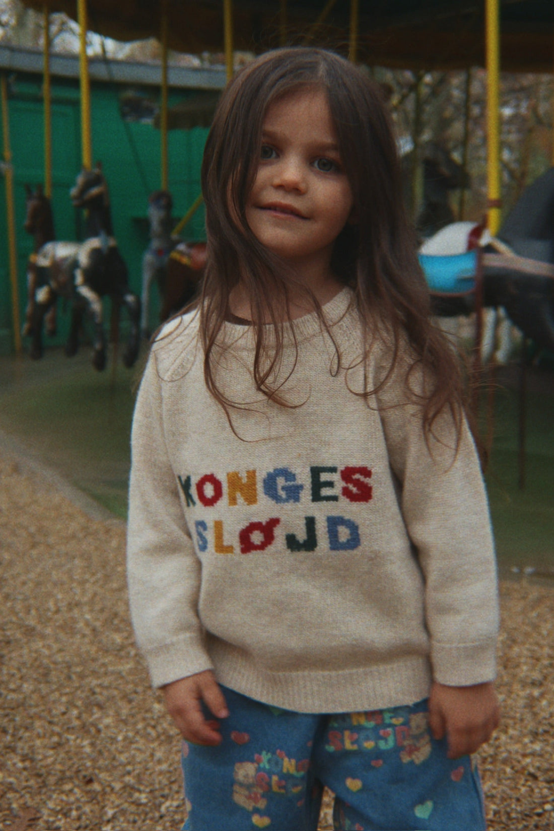 Konges Sløjd Billi Knit Sweater in Off White, styled view