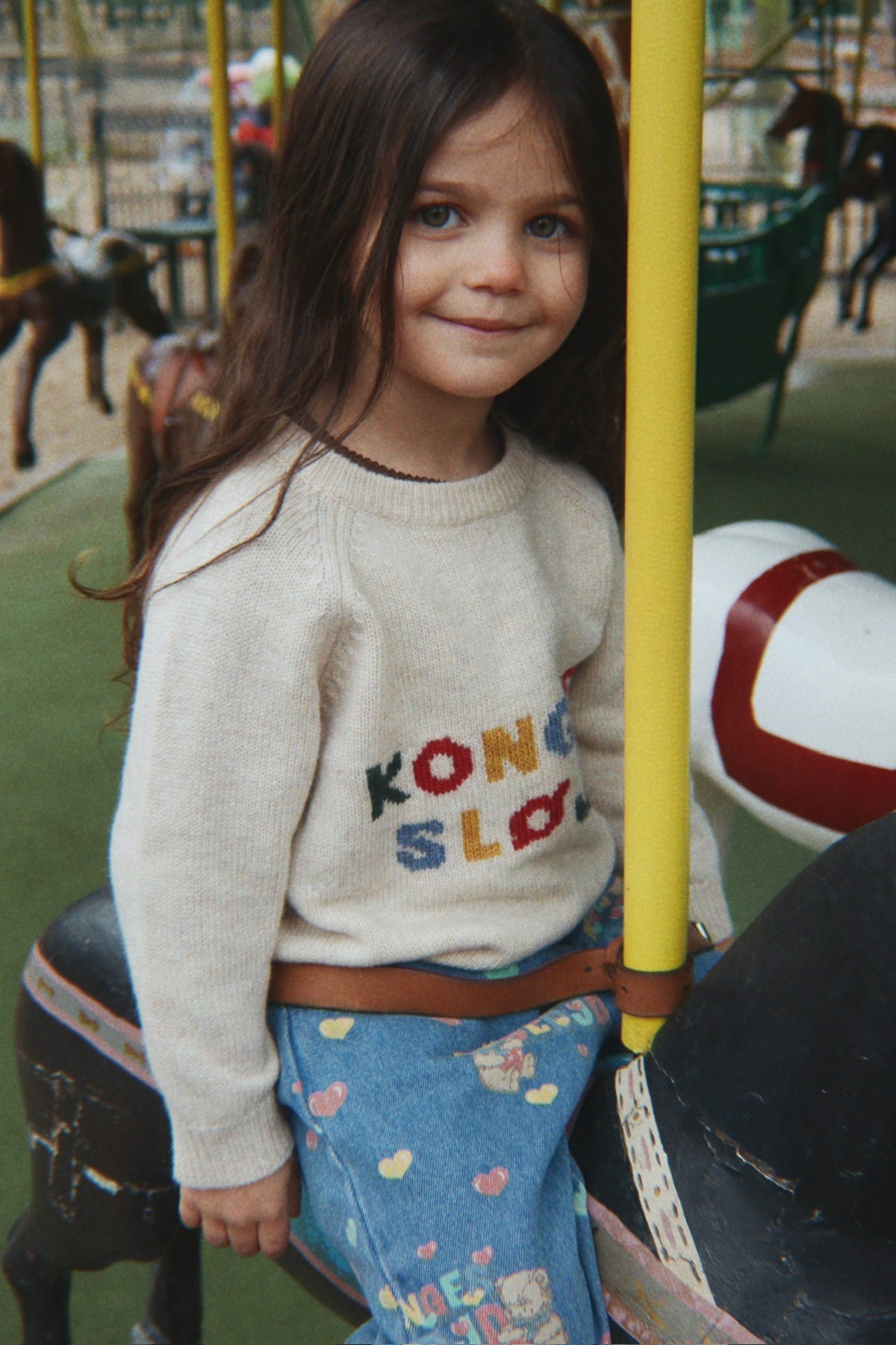 Konges Sløjd Billi Knit Sweater in Off White, coordinated outfit