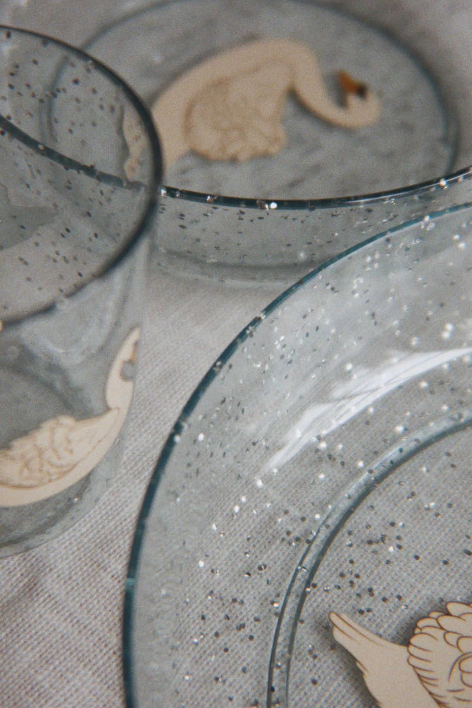 SPARKLY DINNER SET - swan blue