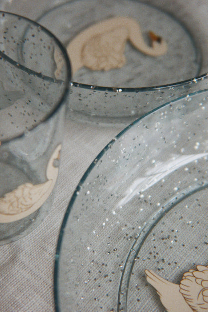 SPARKLY DINNER SET - swan blue