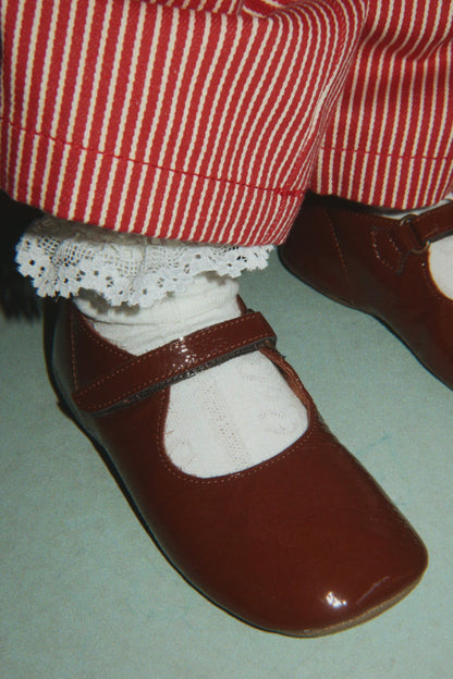 Konges Sløjd 2 Pack Pointelle Frill Socks - Red/off White by Konges Sløjd