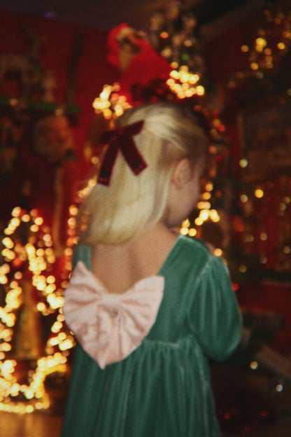 Konges Sløjd Gia Bow Dress in Fir styled for a celebration