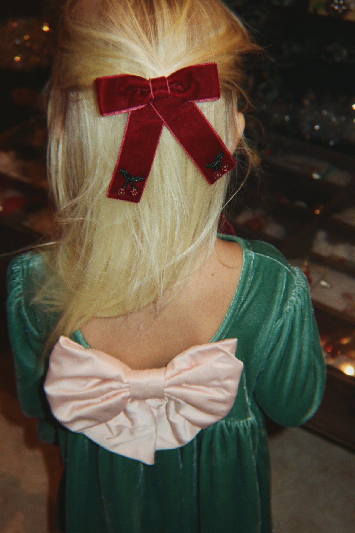 Konges Sløjd Gia Bow Dress in Fir alternate styled view