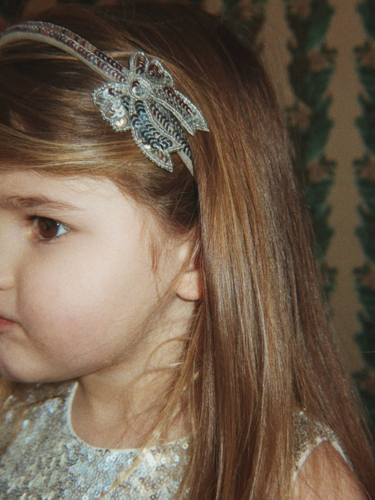 Konges Sløjd Sequin Bow Hairbrace - Silver by Konges Sløjd