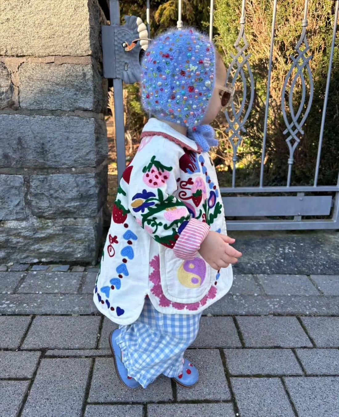 Sissel Edelbo Maggie Mini Jacket – White Rose Suzani Embroidered Jacket