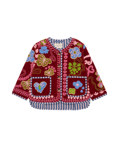 Sissel Edelbo Maggie MINI Velvet Burgundy jacket front view
