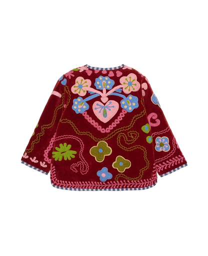 Sissel Edelbo Maggie MINI Velvet Burgundy jacket back view
