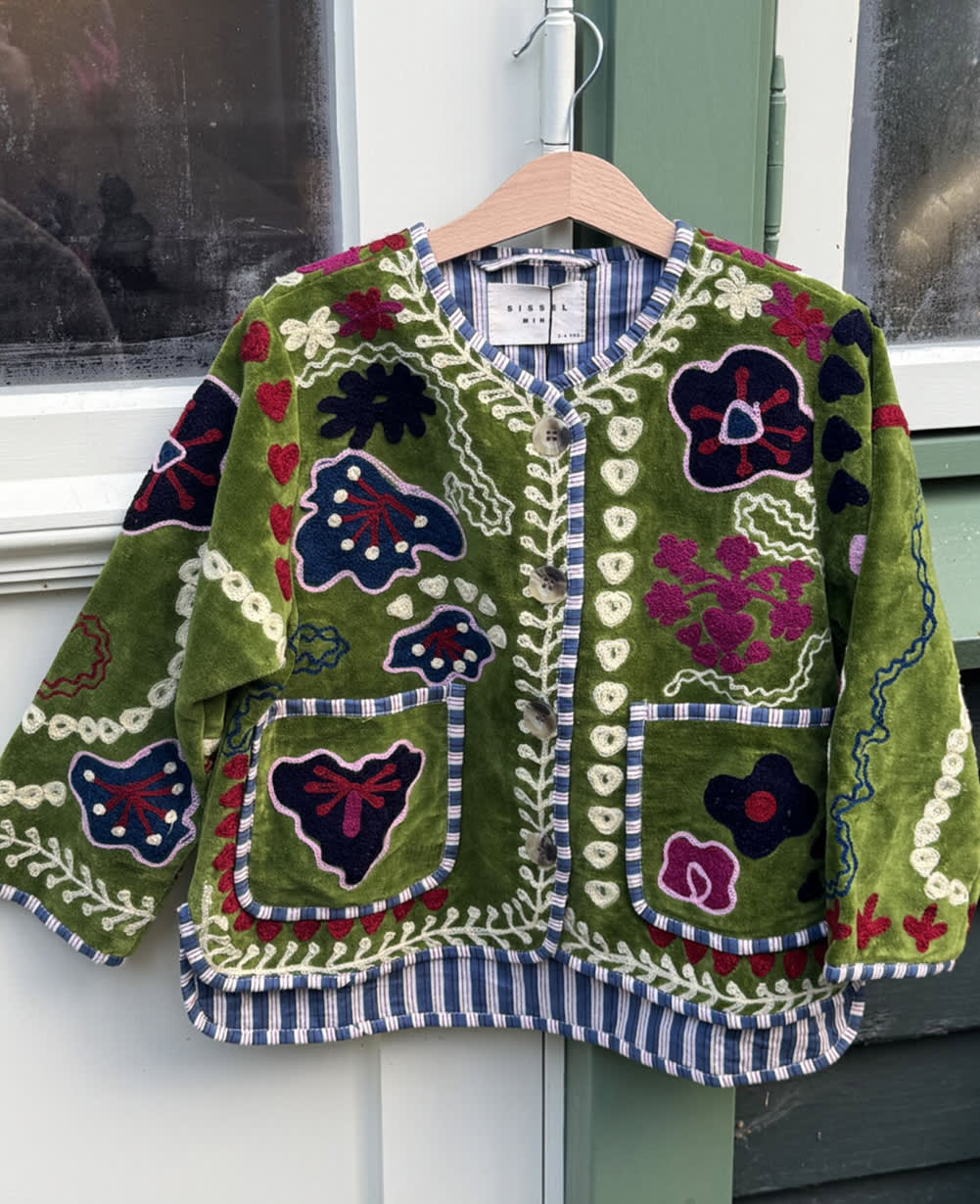 Sissel Edelbo Maggie MINI Jacket Lucky Green | Kids Embroidered