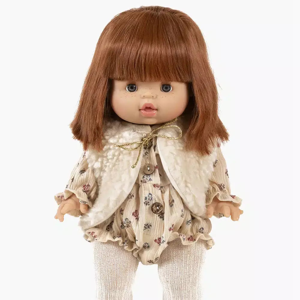 Minikane Tao Faux Fur Vest in Rabbit Ecru | Doll Clothes