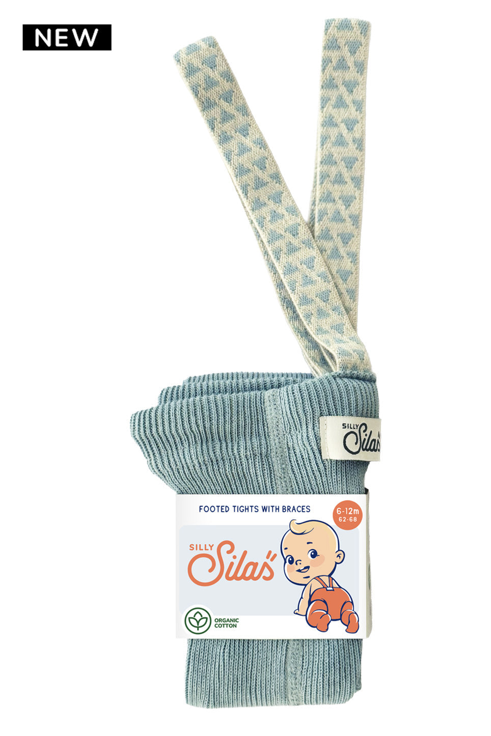Silly Silas Footed Misty Blue Patterned — product view