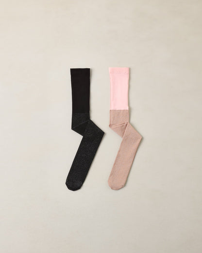 Noralee Shimmer Tights - Black &amp; Blush - official product image 1