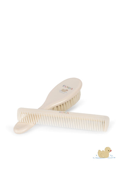 Konges Sløjd Fanga Baby Hairbrush Set - Beige by Konges Sløjd