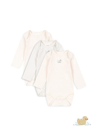 Konges Sløjd Fanga Fio Stripe Long-Sleeve Bodysuits, Set of 3 by Konges Sløjd