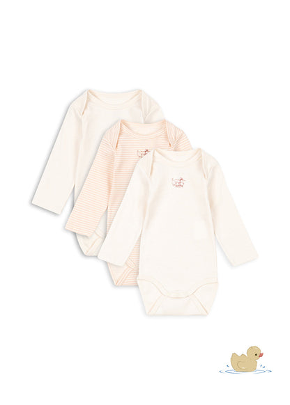 Konges Sløjd Fanga Fio Stripe Long-Sleeve Bodysuits, Set of 3 by Konges Sløjd