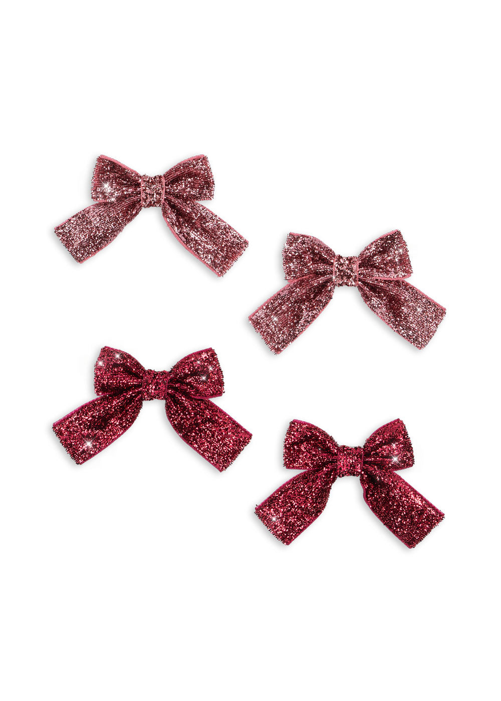 Konges Sløjd 4 Pack Glitter Bow Hair Clips - Pink Mix