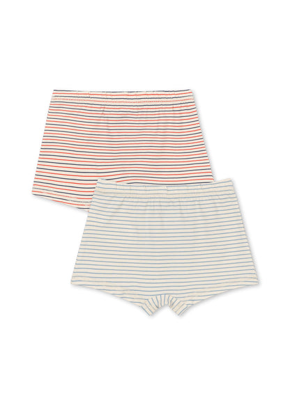Konges Sløjd BASIC 2 PACK BOXERS - Stripe Blue / Stripe Tricolore Petit